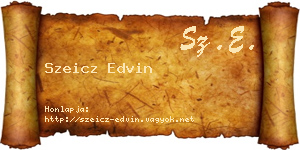 Szeicz Edvin névjegykártya